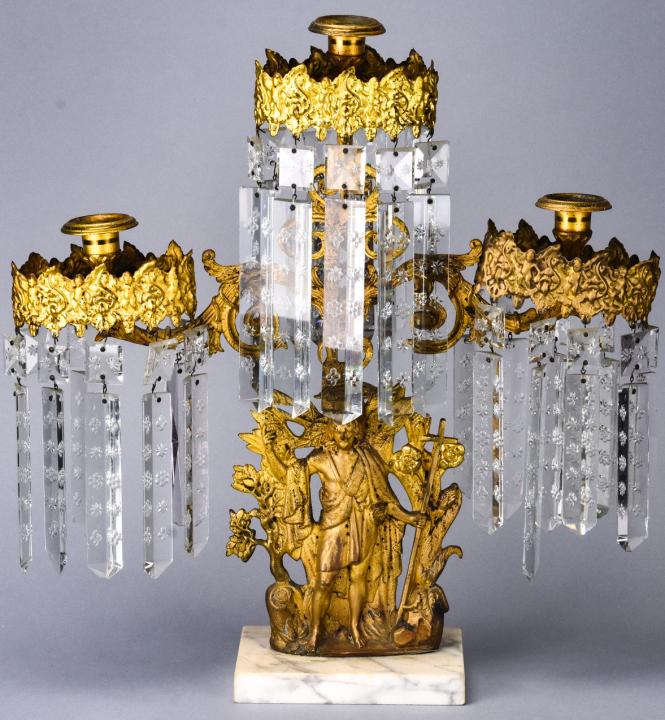Antique Ormolu Marble & Crystal Candelabra (1 of 8)