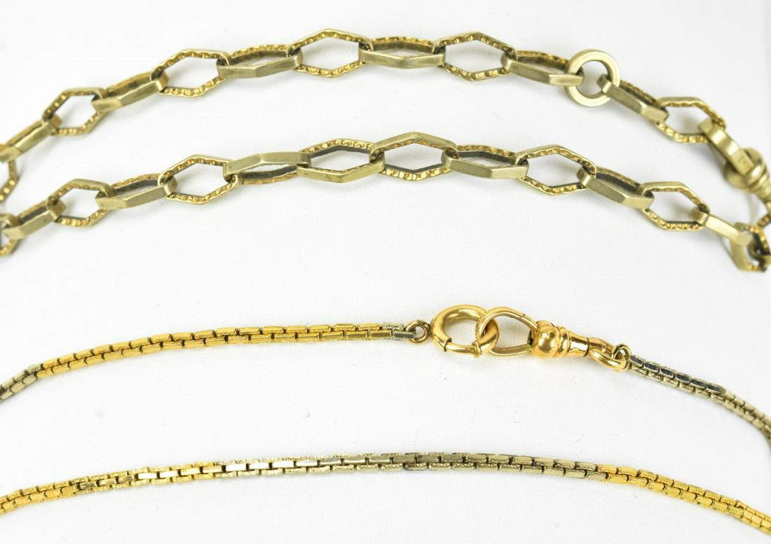 Two Antique Gold Filled Fancy Link Watch Chains (1 of 5)