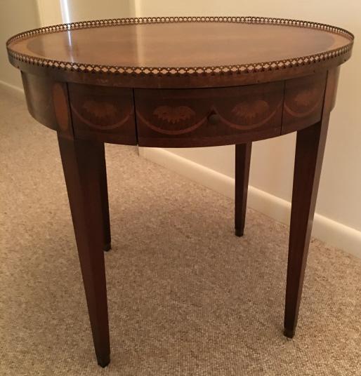 English Regency Style Side Table W Brass Gallery (1 of 6)