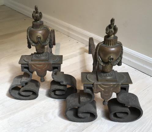 Pair of Antique French Fireplace Andirons (1 of 3)