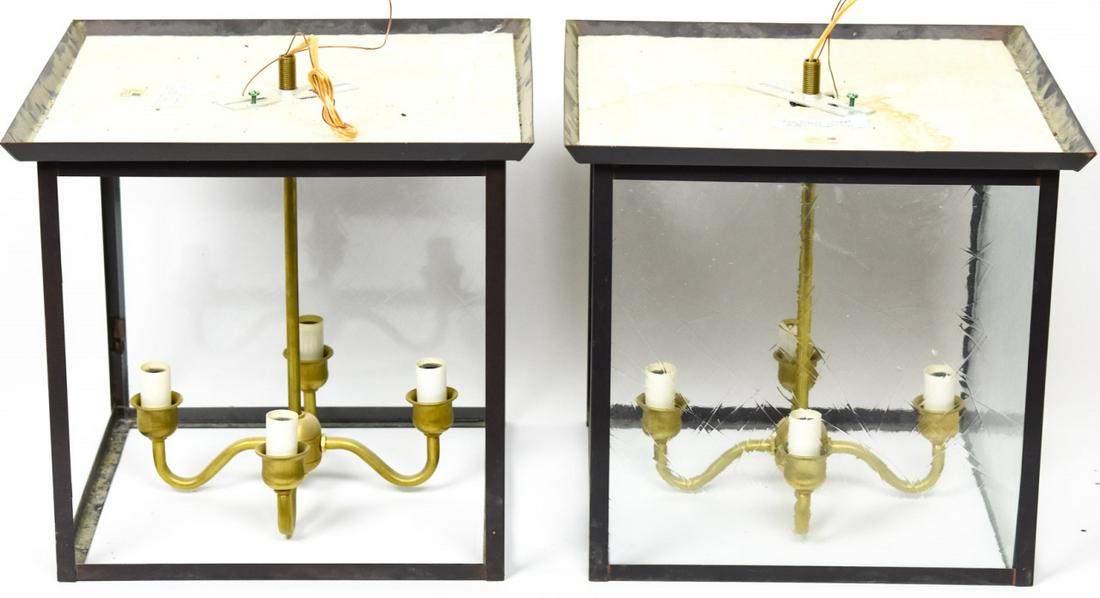 Pair Contemporary Oil Rubbed Bronze Lanterns (1 of 8)