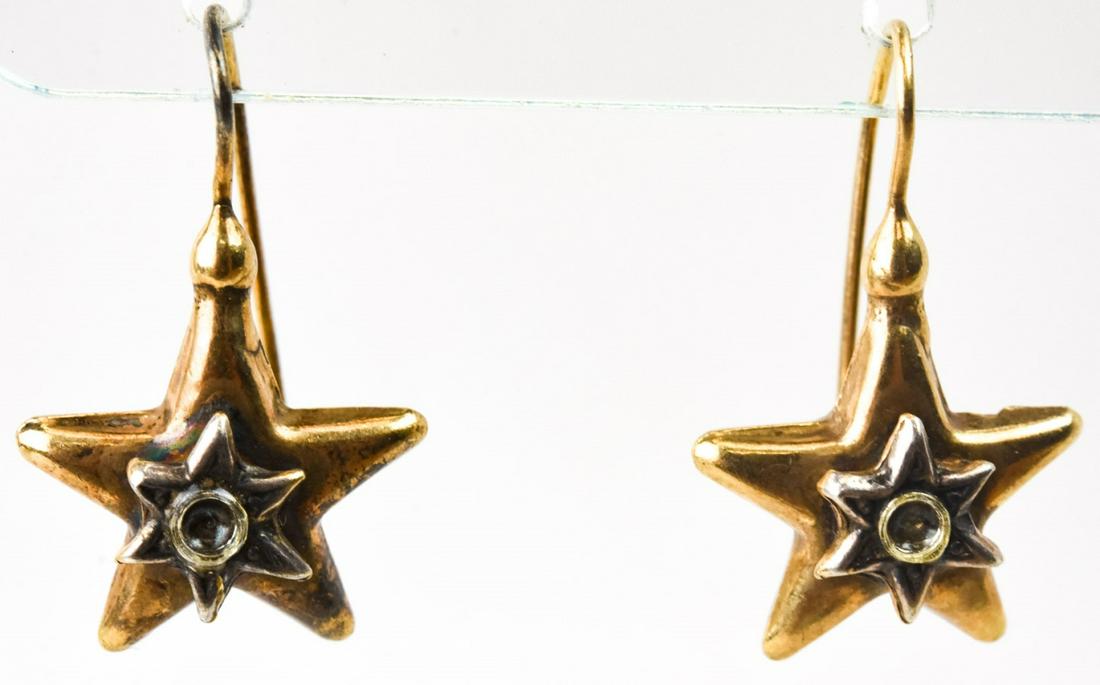 Pair of Vermeil Sterling Silver Starburst Earrings (1 of 6)