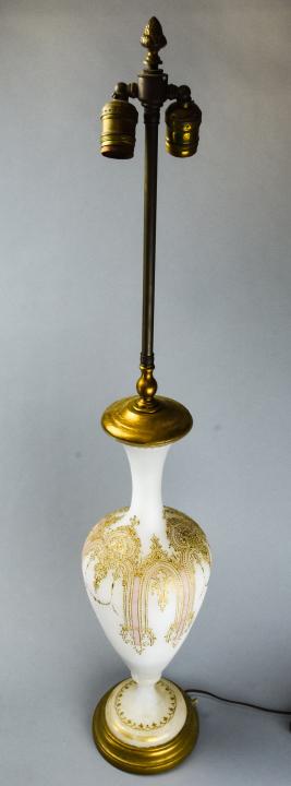 Antique Gothic Style Frosted Glass Table Lamp (1 of 5)