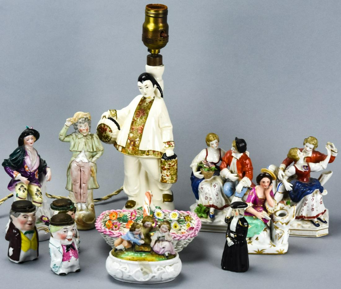 Collection of Porcelain Statues & Lamp (1 of 9)