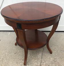 Book Matched Veneer Round End / Side Table (1 of 3)