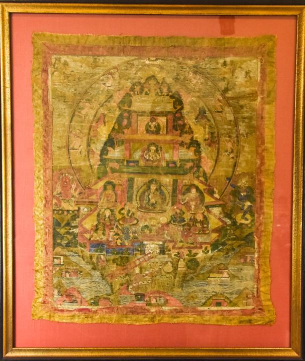 Antique Hand Painted Silk Tibetan Thangka (1 of 9)