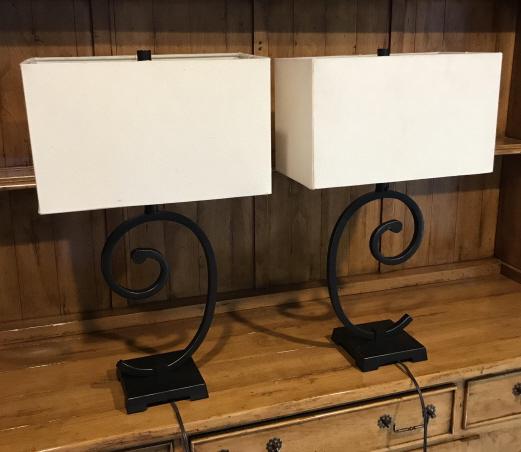 Pair of Oil Rubbed Bronze Finish Table Lamps (1 of 1)