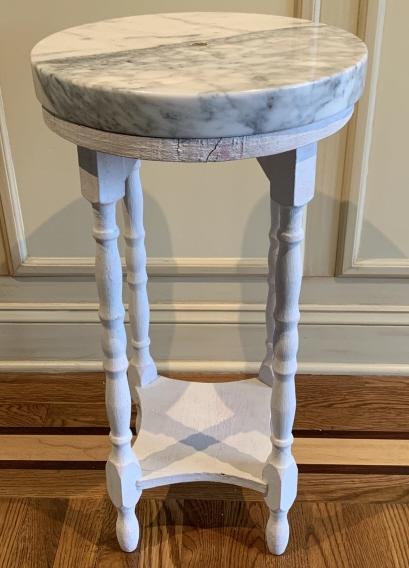 Shabby Chic Style Marble Top End Table (1 of 6)