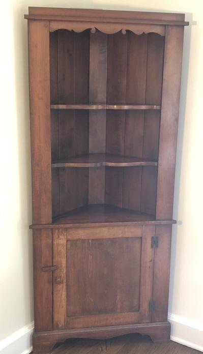 Antique Pine Corner Display Cabinet (1 of 8)