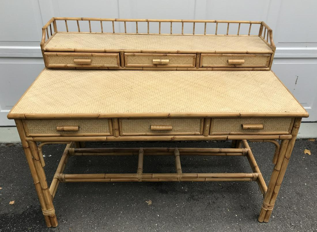 Plantation Style Bamboo Rattan Desk Oct 27 2019 Greenwich Auction In Ct