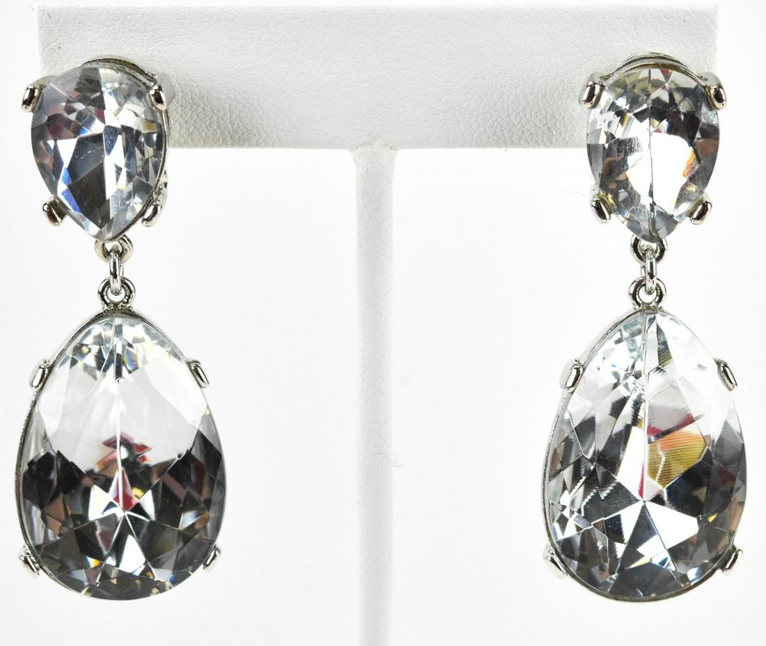 Vintage Kenneth Jay Lane - Large Paste Earrings: Vintage Kenneth Jay Lane - Large Paste Earrings. Clip ons. Each measures 2.25 inches in length. Comes with original dust cover and box.