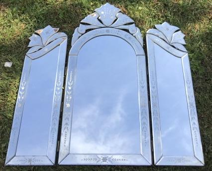 Italian Venetian Murano Tri Fold Vanity Mirror (1 of 4)