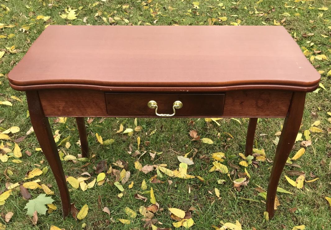 Mahogany Tone Dining or Console Table w Flip Top (1 of 3)