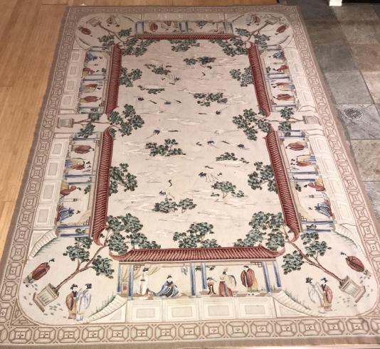 Chinoiserie Motif Needlepoint Tapestry Carpet (1 of 5)
