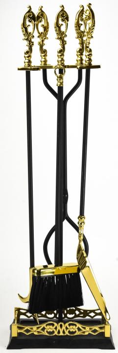 Mid Century Gilt Brass Fireplace Tool Set (1 of 8)