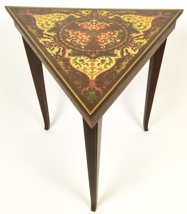 Marquetry Inlay Table W Music Box Plays O Sole Mio (1 of 9)