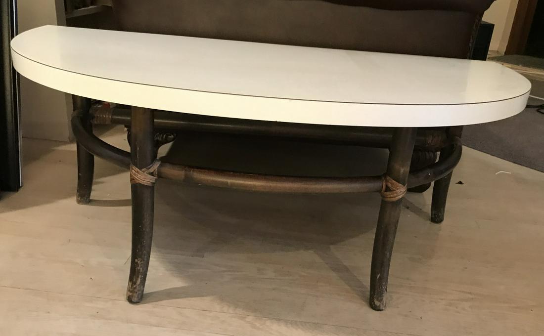 Vintage Bamboo & Rattan Base Coffee Table (1 of 3)