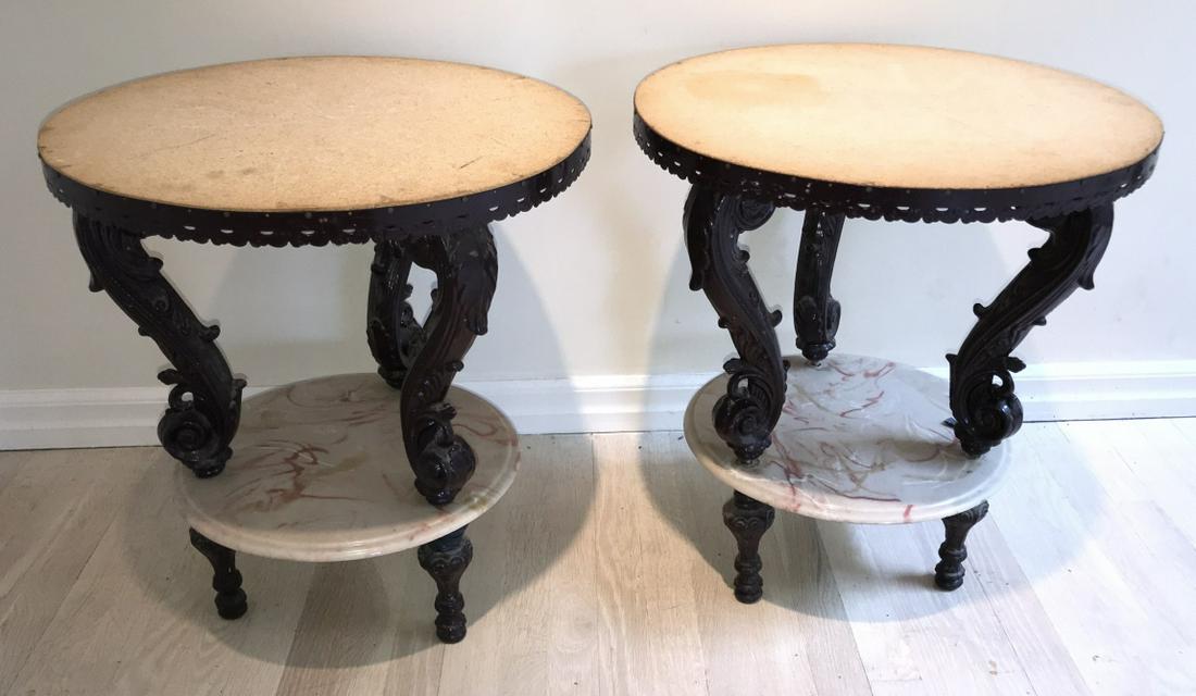 Pair of Vintage Faux Marble End Tables (1 of 3)