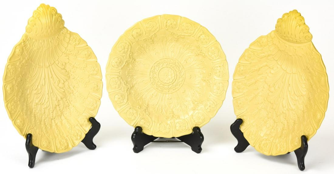 3 Antique Lava Relief Decorative Plates (1 of 9)