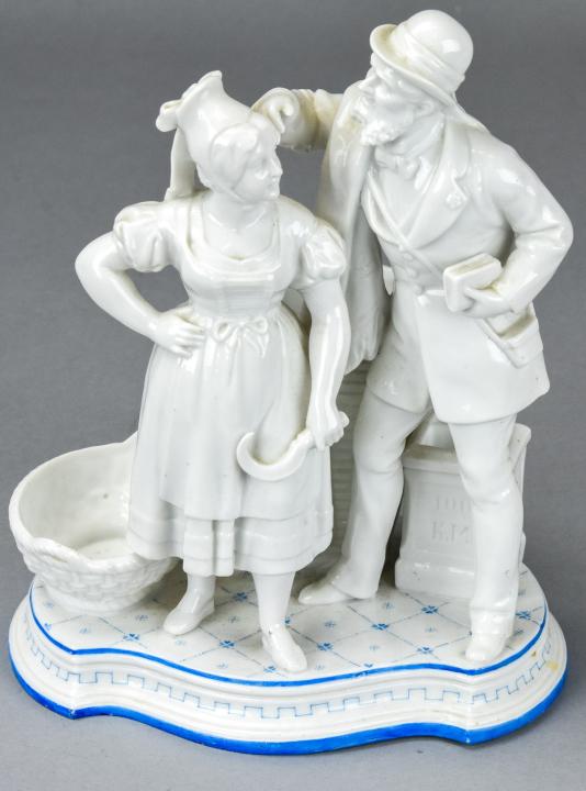 Antique Meissen Style White Porcelain Figure Pair (1 of 6)
