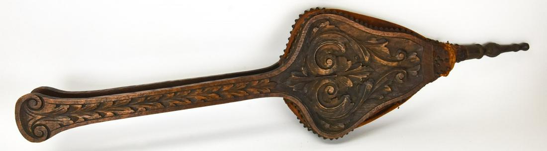 Large Antique Victorian Carved Fireplace Bellow (1 of 6)