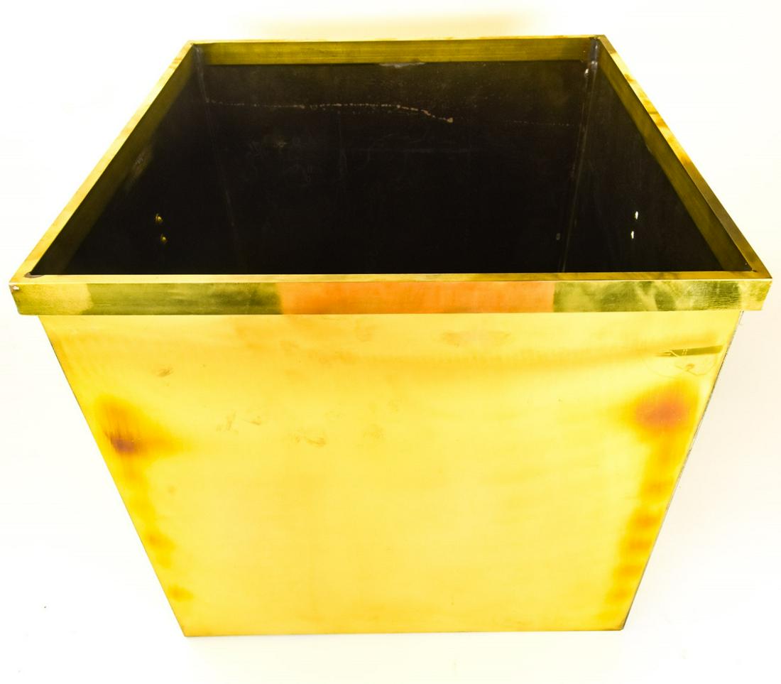 Contemporary Large Square Form Brass Planter (1 of 7)