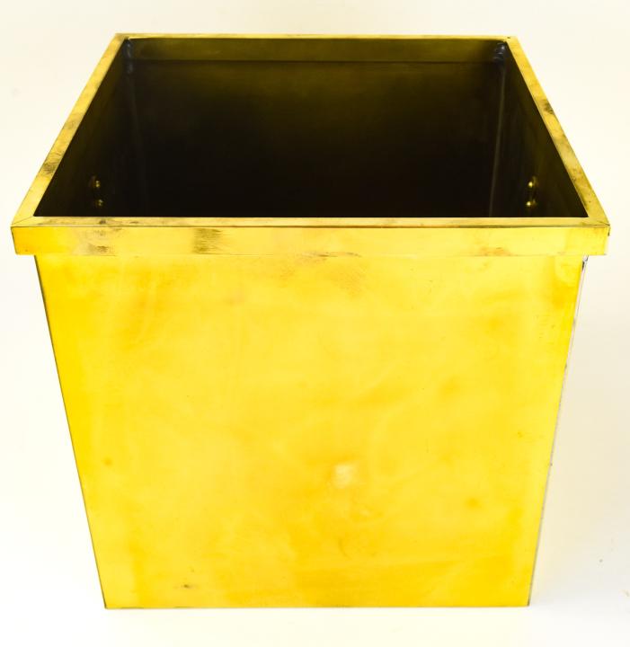 Contemporary Square Form Brass Planter (1 of 6)