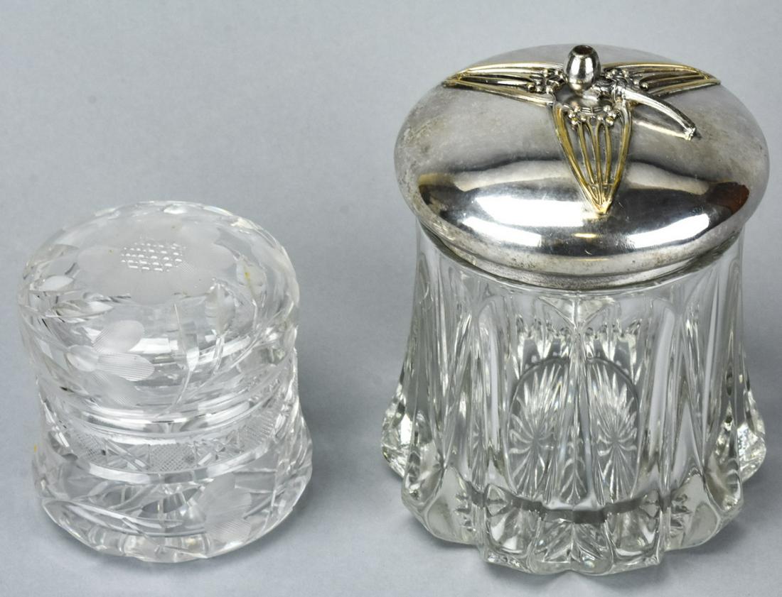 Pair Antique Art Nouveau Vanity Covered Jars (1 of 9)