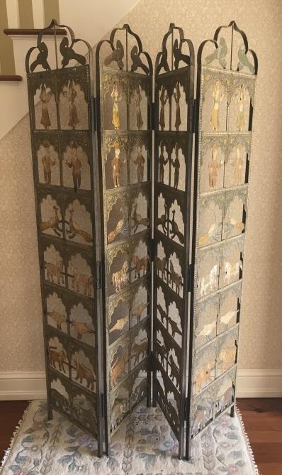Hand Painted & Handmade Iron Room Divider Screen (1 of 6)