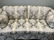 Contemporary Upholstered Love Seat Gold + Grey - 7