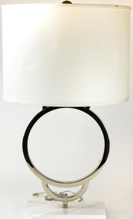 Arc Chrome and Marble Contemporary Table Lamp (1 of 7)