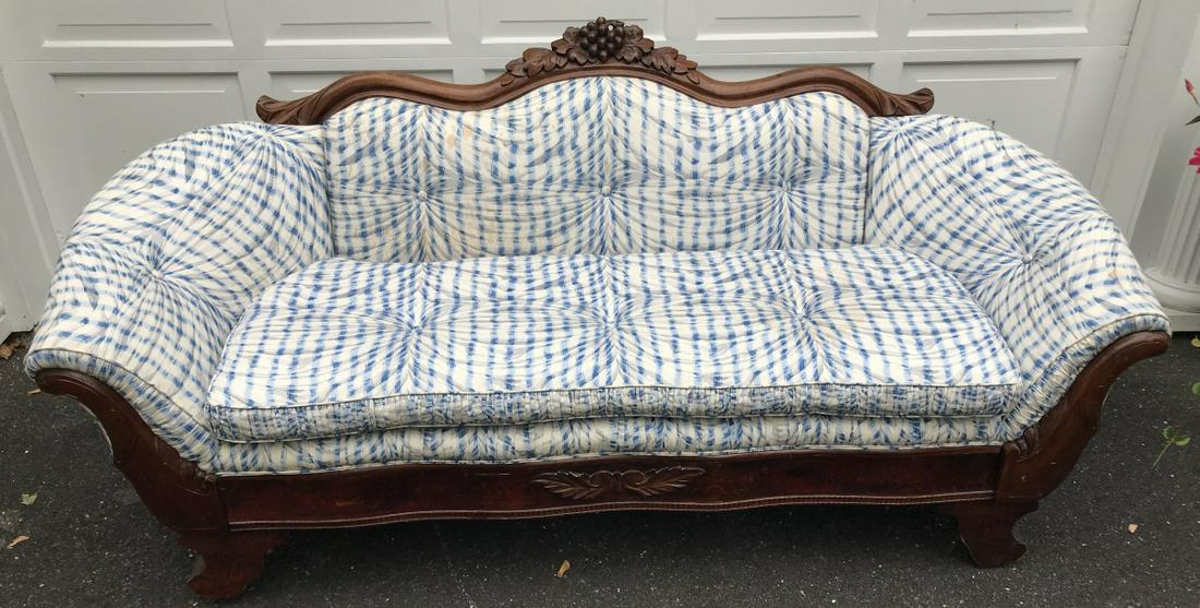 Antique 19th C Carved Sofa w Brunschwig & Fils (1 of 6)
