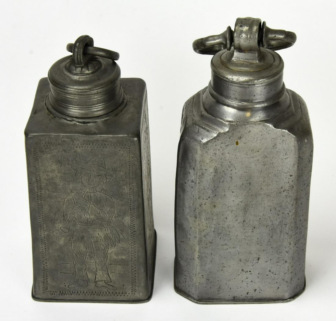 2 Antique 18th C Pewter Tea Caddies (1 of 5)