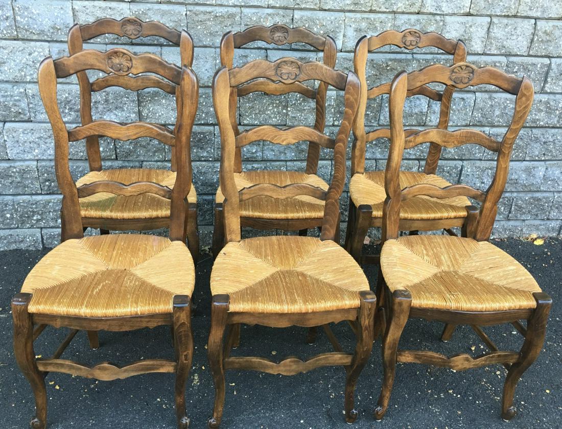 6 Country Style Ladder Back Dining / Side Chairs (1 of 4)