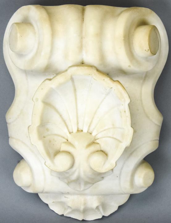 Antique Carved Carrara Marble Rocaille Plaque (1 of 5)