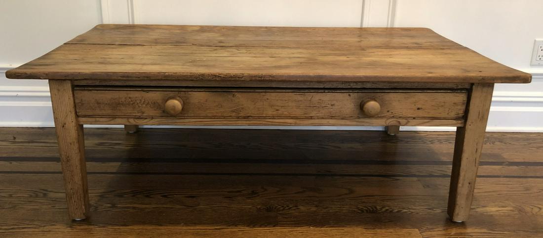 Antique Pine One Drawer Coffee Table (1 of 5)