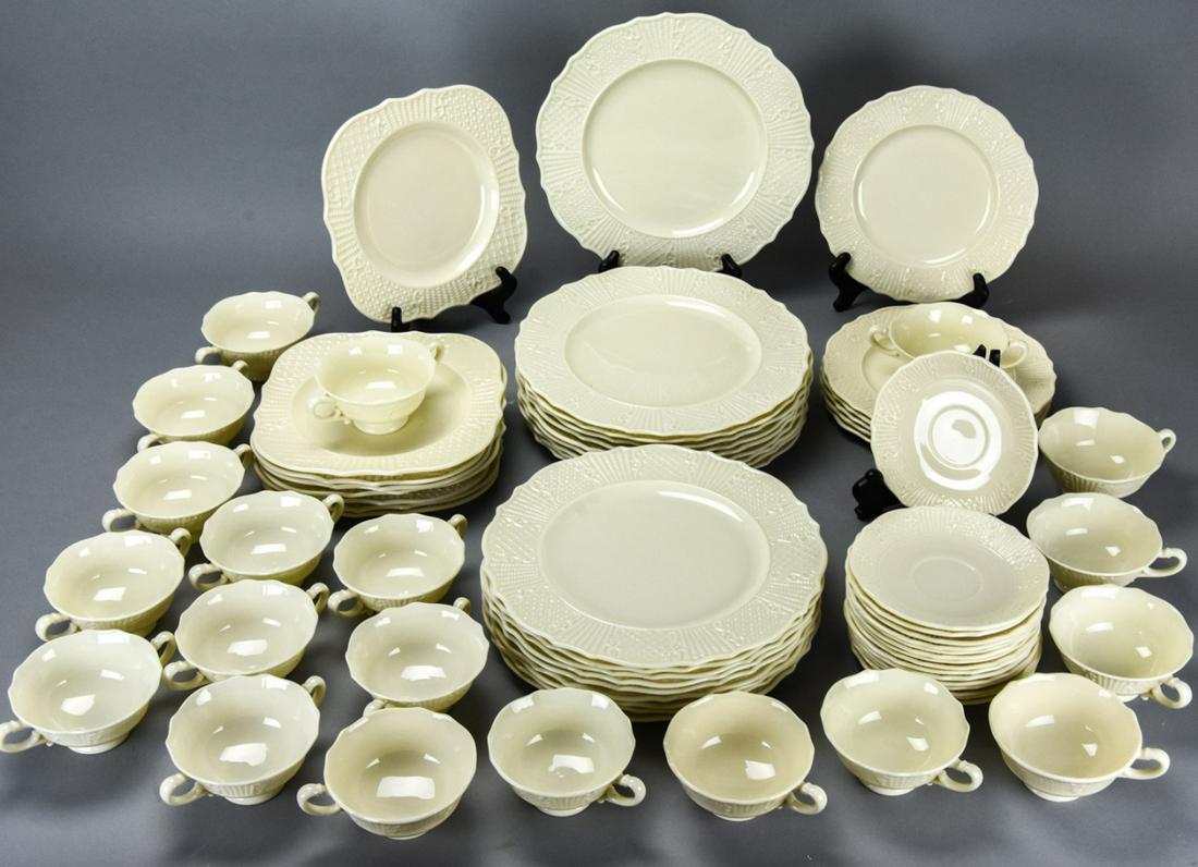 Lenox Bone China Service Washington Wakefield: Lenox Bone China Service Washington Wakefield. 19 dinner plates, 6 lunch plates, 8 square lunch plates, 16 saucers, 12 soup bowls with handles, 8 tea/coffee cups. Plates carry the makers mark and the
