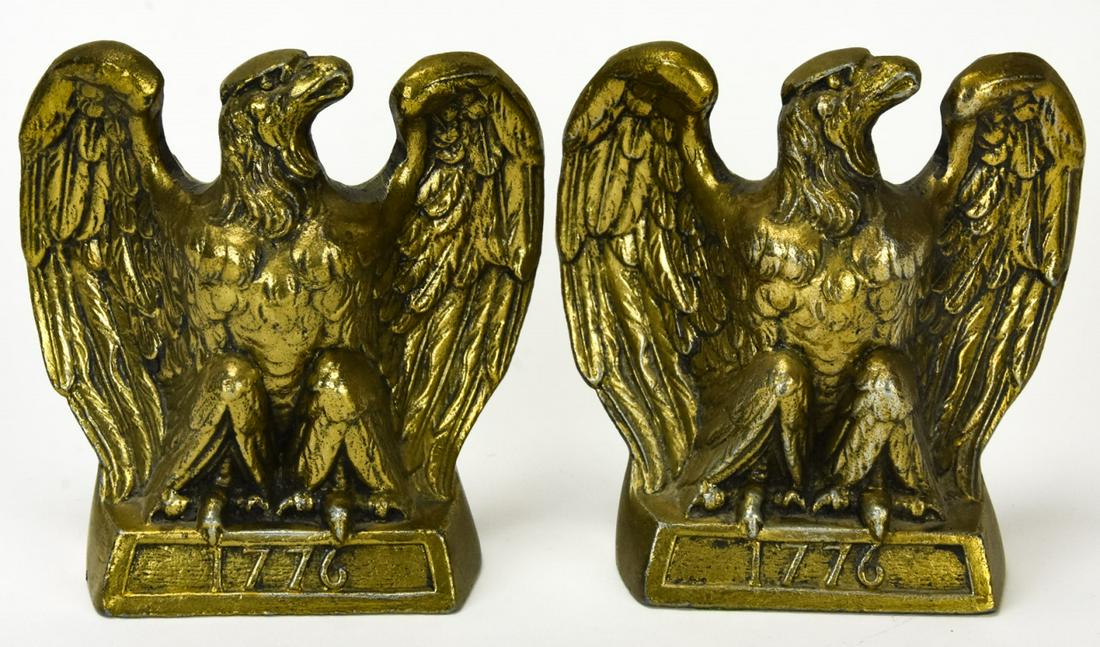 Vintage Bicentennial Bald Eagle Brass Bookends (1 of 7)