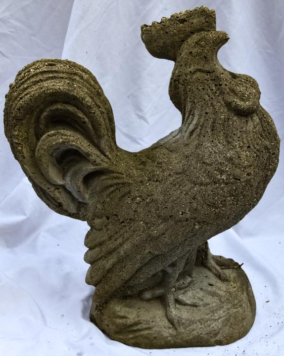 Cast Stone Garden Statue of Rooster (1 of 5)
