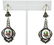Pair Silver Filigree Hand Painted Enamel Earrings