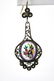 Pair Silver Filigree Hand Painted Enamel Earrings - 2