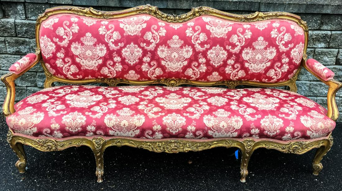Louis XV Style Upholstered Settee (1 of 8)