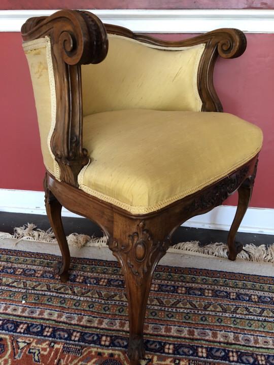 Antique French Rococo Upholstered Bergere Chair (1 of 7)