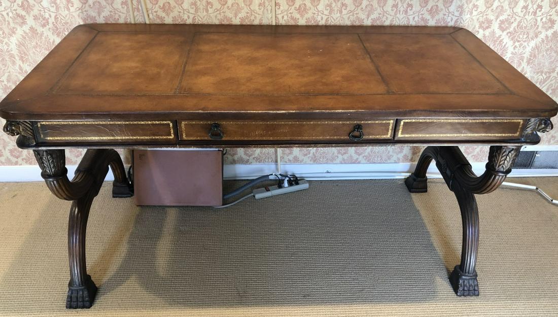 Italian Renaissance Savonarola Leather Top Desk (1 of 10)
