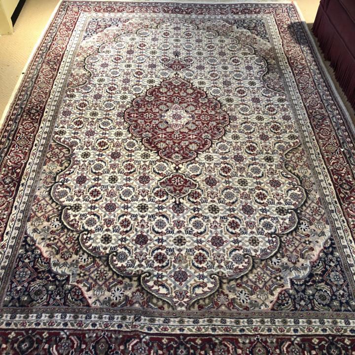 Hand Knotted Wool and Silk Persian Area Carpet (1 of 6)