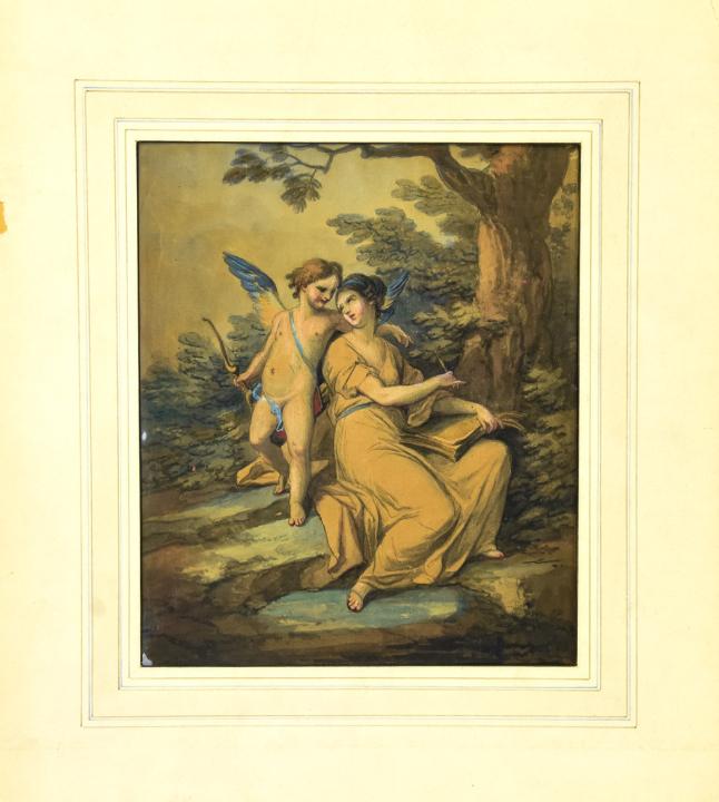 Angelika Kauffmann Attributed Watercolor Painting (1 of 6)