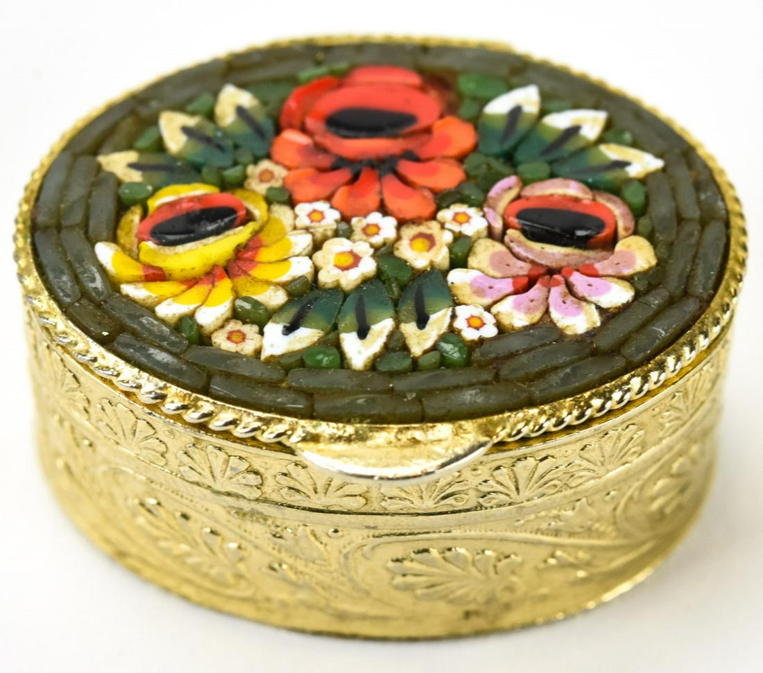 Vintage Italian Gilt & Micro Mosaic Pill Snuff Box (1 of 4)