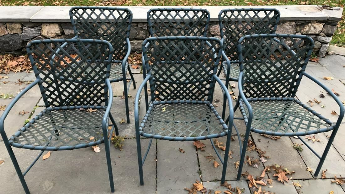 6 Brown Jordan Outdoor Green Web Chairs (1 of 3)