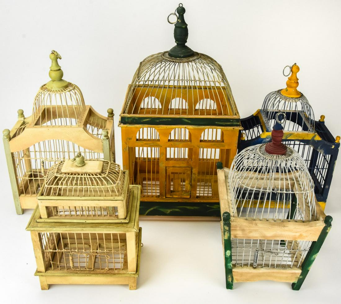 Collection Vintage Style Wood / Wire Bird Cages (1 of 6)