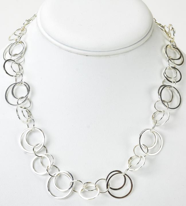 Sterling Silver Modernist Multi Ring Necklace (1 of 5)